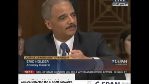 Eric Holder Choking on his Testimony